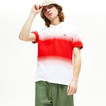 Lacoste Made in France Cotton Piqué Regular Fit Polo Shirt - Polo Pánské Bílé / Červené | CZ-WJfV9y